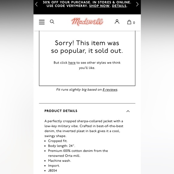 Madewell Size XXL Denim Northward Cropped Army Jacket: Sherpa Edition - Picture 7 of 7